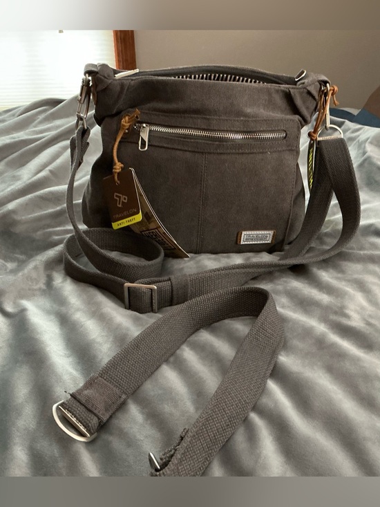 Travelon Handbags - Travelon Lady’s Crossbody Shoulder Bag in Charcoal Gray